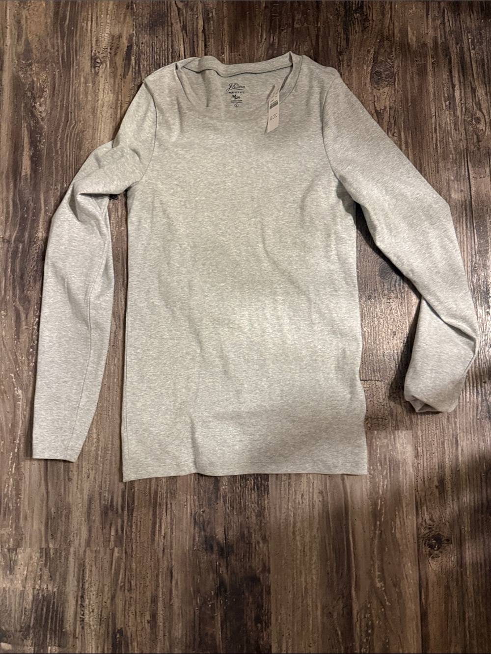 J. Crew Heather Gray Long Sleeve Crewneck Tee